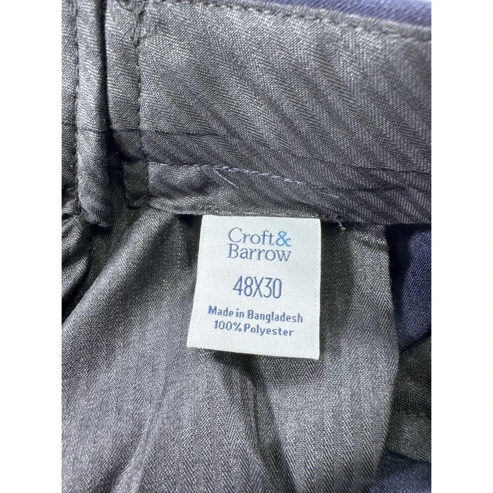 Croft & Barrow Easy Care Dress Pant Men 48x30 (48x29.5) NWT Admiral Navy Classic